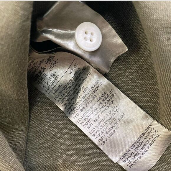 Levis Silver Tab Oversized Button Down Long Sleeve Shirt Olive Green Mens size L - Picture 10 of 11